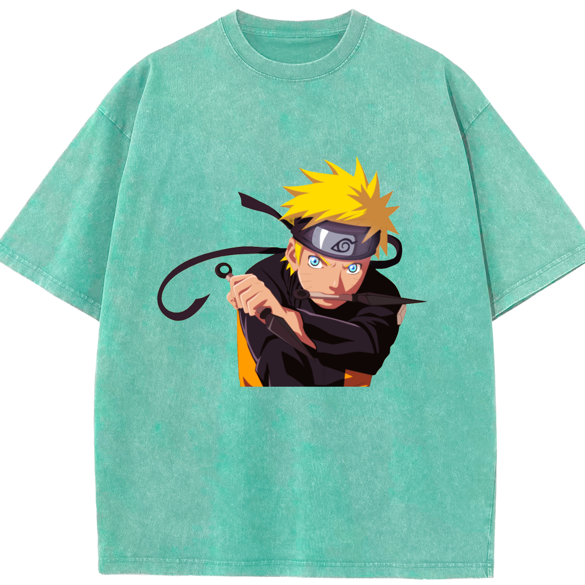 （画像用） NARUTO -ナルト- うずまき ナルト Uzumaki Naruto 綿100% ヴィンテージ風 半袖Tシャツ（フロントプリント）